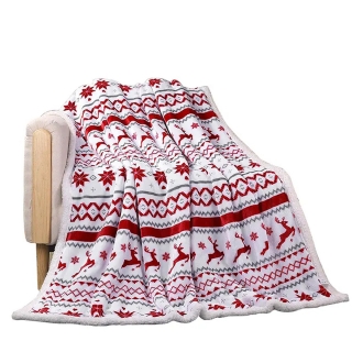 Sherpa Christmas Throw Blanket