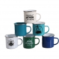 Custom Full Color Imprint 16oz Enameled Steel Cup with Stainless Rim