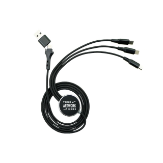 3-in-1 Long Charging Cable with Light Up Logo