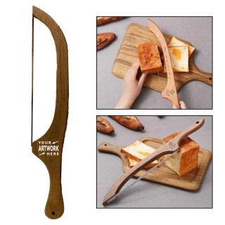 Wooden Bread Knife with Anti-Bend Metal Slicing