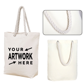 Canvas Tote Bag with Hemp Rope Handle