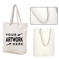 Canvas Tote Bag with Hemp Rope Handle