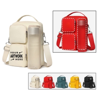 Oxford Cloth Waterproof Crossbody Bag with Front Pockets